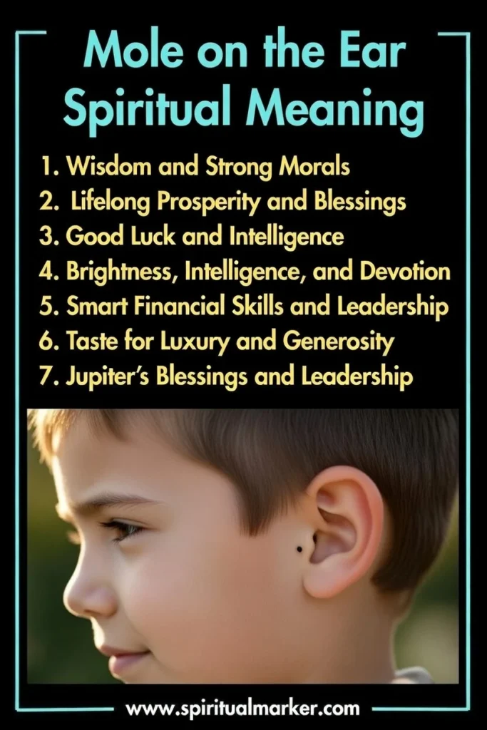spiritual meaning of mole on the ear for females and males