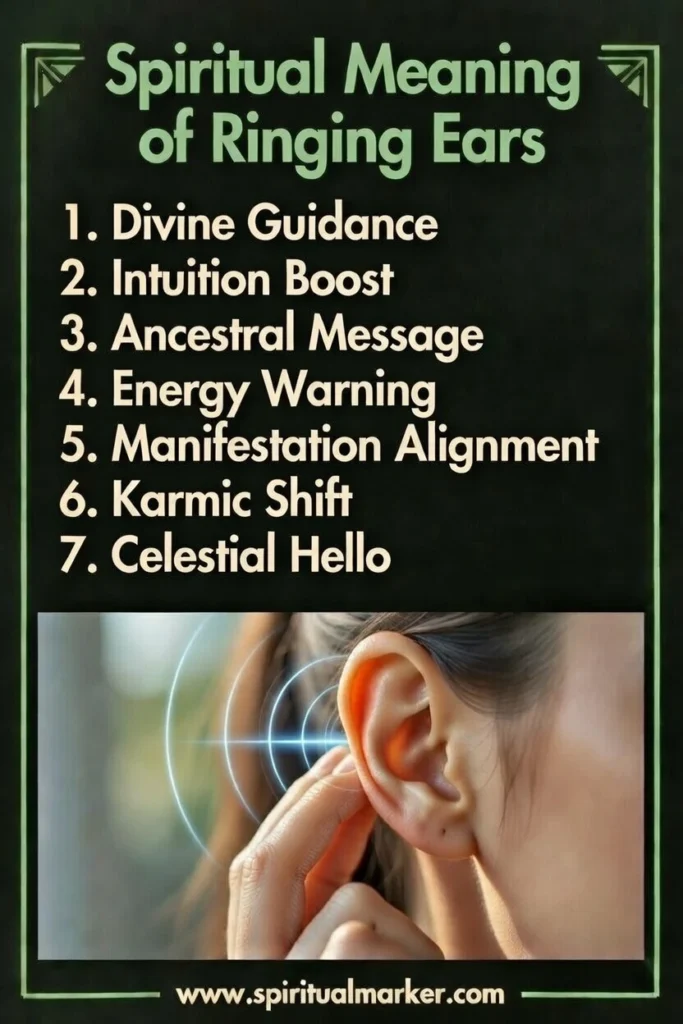 image showing powerful spiritual meanings of ringing ears