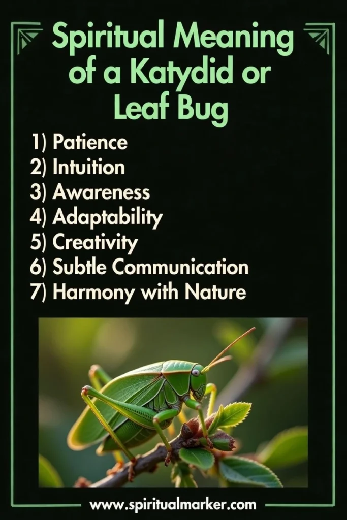 spiritual meaning of katydid or leaf bug
