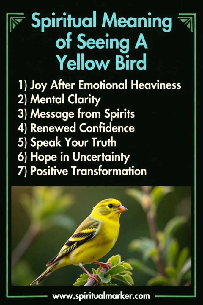 spiritual meaning of yellow bird or symbolism