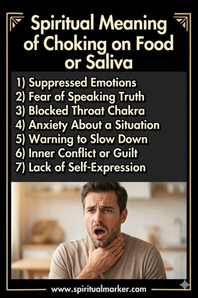 chocking on food or saliva spiritual meaning