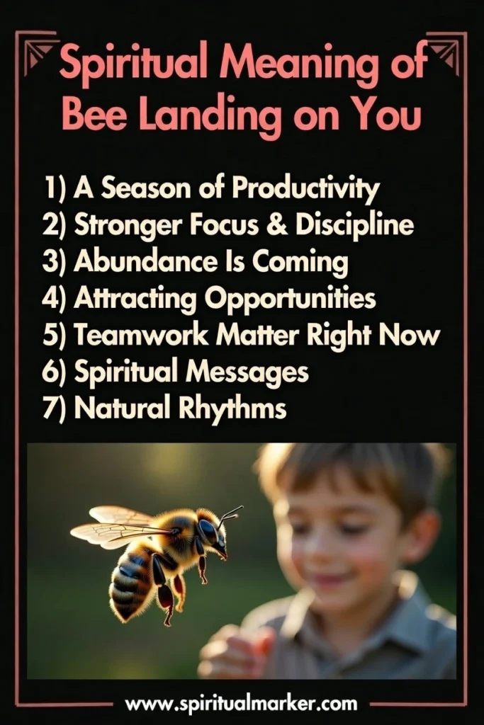 what does bee landing on you or following you symbolize spiritually