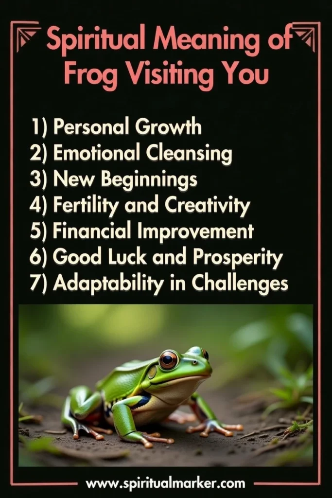 what does frog visiting you or crossing path symbolize spiritually
