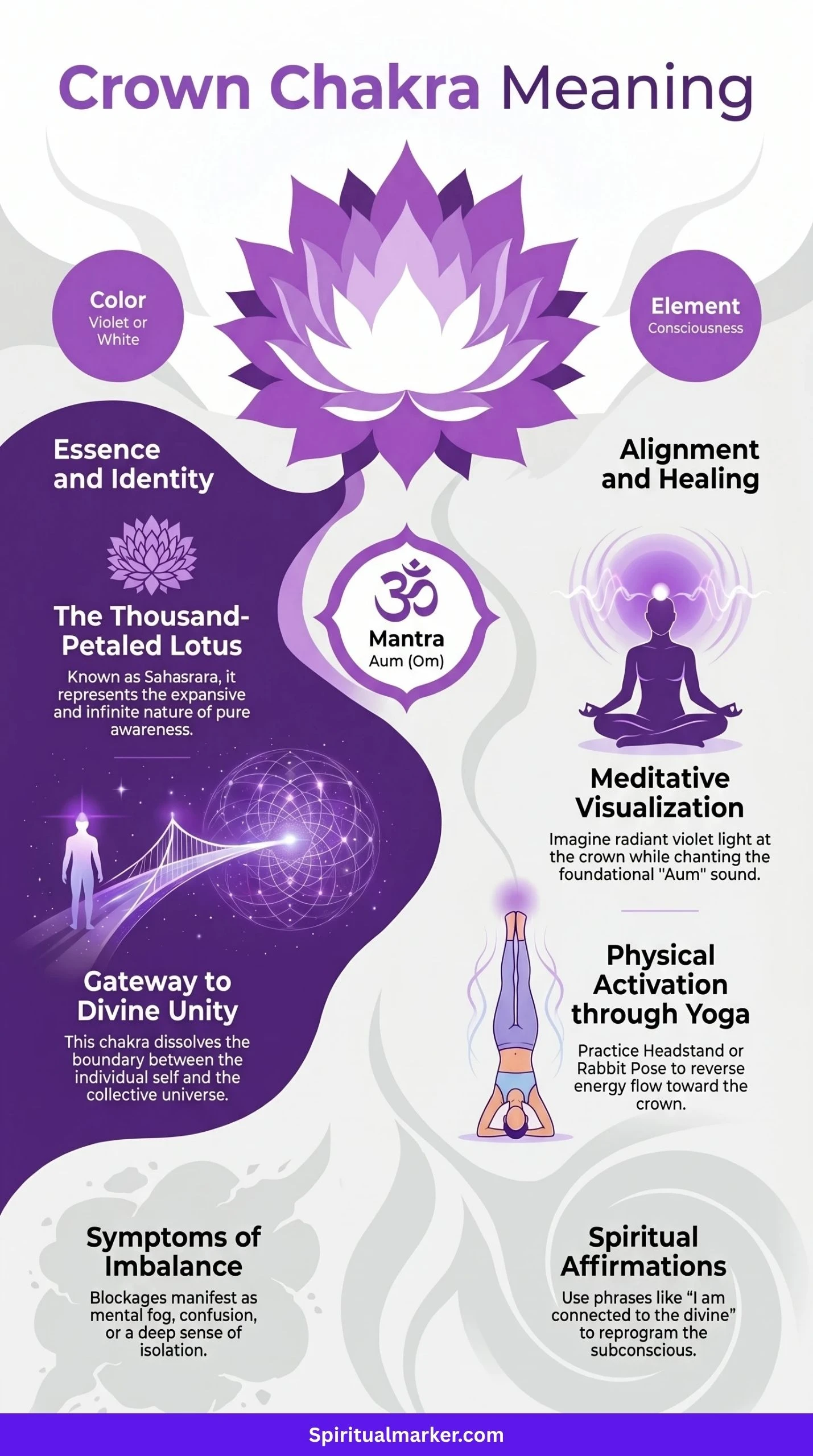 Meaning of Crown Chakra, A Complete Infographic