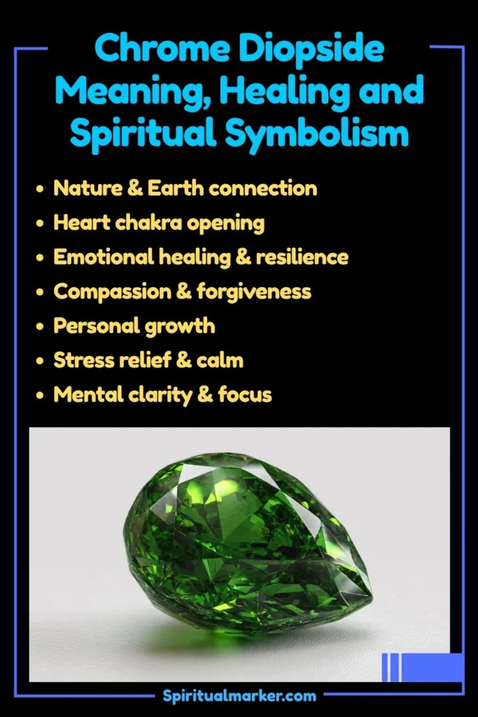 Chrome Diopside Meaning, Healing Properties, and Spiritual Symbolism